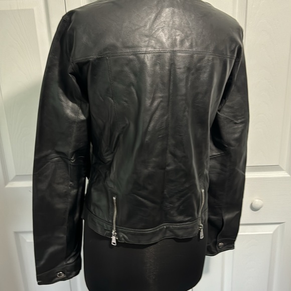 Jakett NYC leather trucker jacket. - Picture 6 of 8